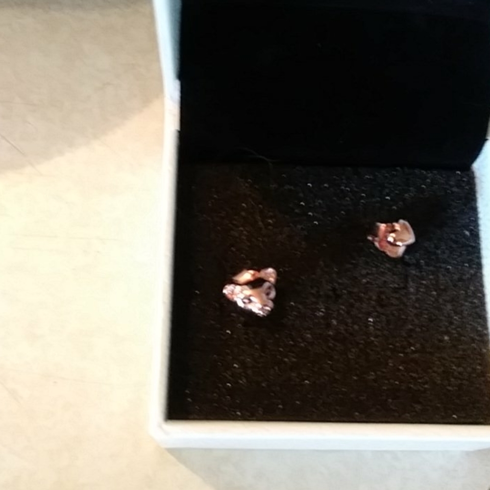 READ ROSE gold panther leather bracelet and earri